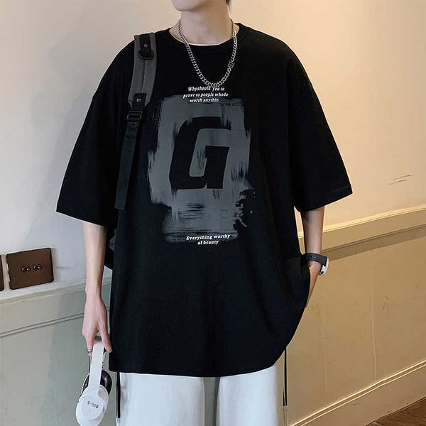 round neck short sleeved tshirt mens summer trendy brand loose casual short sleeved mens bottom shirt tshirt mens clothing fashion tshirt qu, White;black
round neck short sleeved tshirt mens summer trendy brand loose casual short sleeved mens bottom shirt tshirt mens clothing fashion tshirt qu, White;black