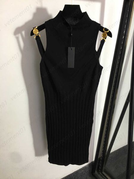women black dresses summer tank even dress medusa portrait metal halter sleeveless knitted dress for woman designer dresses, Black;gray
women black dresses summer tank even dress medusa portrait metal halter sleeveless knitted dress for woman designer dresses, Black;gray