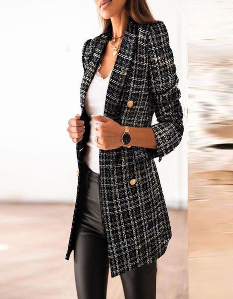women039s wool blends women039s jacket autumn line plaid weave tweed doublebreasted blazer slim elegant coat outwear 20213508388, Black
women039s wool blends women039s jacket autumn line plaid weave tweed doublebreasted blazer slim elegant coat outwear 20213508388, Black