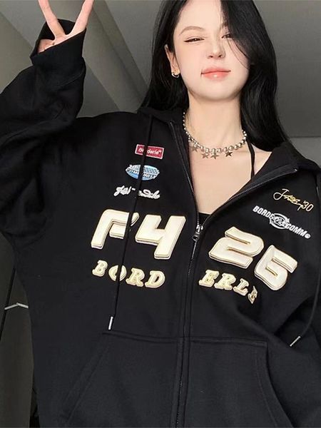 women's hoodies sweatshirts vintage women printed hoodies casual long sleeves zip up pocket sweatshirt fashion loose harajuku y2k stree, Black
women's hoodies sweatshirts vintage women printed hoodies casual long sleeves zip up pocket sweatshirt fashion loose harajuku y2k stree, Black