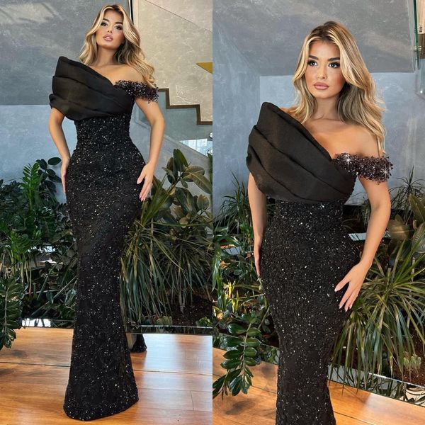 elegant black mermaid evening dresses sequins off shoulder formal party prom dress pleats dresses for special occasion, Black;red
elegant black mermaid evening dresses sequins off shoulder formal party prom dress pleats dresses for special occasion, Black;red