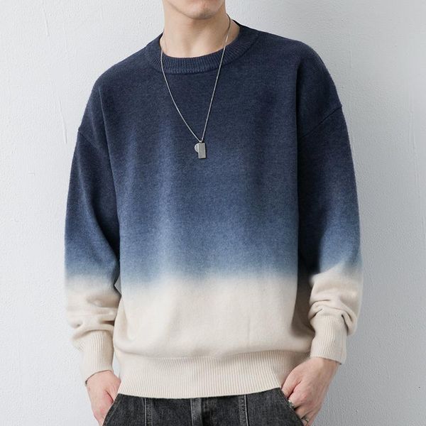 men's sweaters stylish oneck knitted spliced allmatch gradient clothing autumn oversized casual pullovers warm 230802, White;black
men's sweaters stylish oneck knitted spliced allmatch gradient clothing autumn oversized casual pullovers warm 230802, White;black