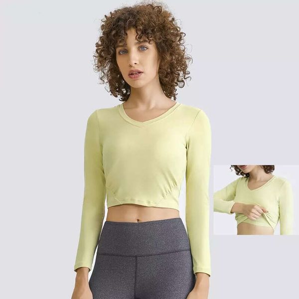 women's lu yoga long shirt v-neck naked feel workout yoga shirts women padded fiess sport cropped long sleeve shirts with built in bra
women's lu yoga long shirt v-neck naked feel workout yoga shirts women padded fiess sport cropped long sleeve shirts with built in bra