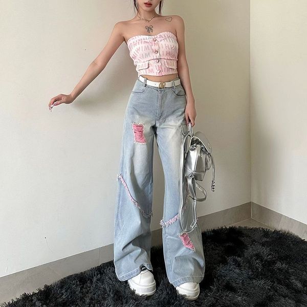 women's jeans oversized sweet korean baggy pants casual wide leg trousers high waisted cargo street style ripped woman 230803, Blue
women's jeans oversized sweet korean baggy pants casual wide leg trousers high waisted cargo street style ripped woman 230803, Blue