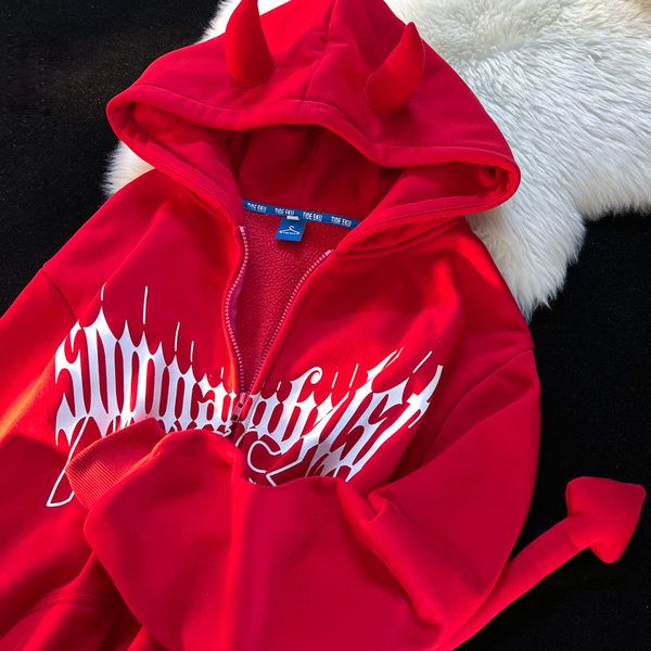 women's jackets women little devil horn hoodies american retro letter print zipper hooded sweatshirt y2k harajuku casual loose jacket c, Black;brown
women's jackets women little devil horn hoodies american retro letter print zipper hooded sweatshirt y2k harajuku casual loose jacket c, Black;brown