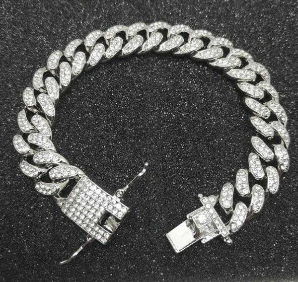 mens luxury iced out diamond fashion chain bracelets bangles 18k gold silver cuban link miami bracelet hip hop jewelry, Black
mens luxury iced out diamond fashion chain bracelets bangles 18k gold silver cuban link miami bracelet hip hop jewelry, Black