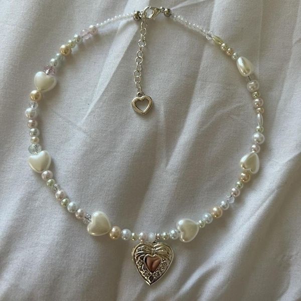 charms handmade pearl beaded necklace heart shaped pendant jewelry pearl necklace for women 2023 230802, Bronze;silver
charms handmade pearl beaded necklace heart shaped pendant jewelry pearl necklace for women 2023 230802, Bronze;silver