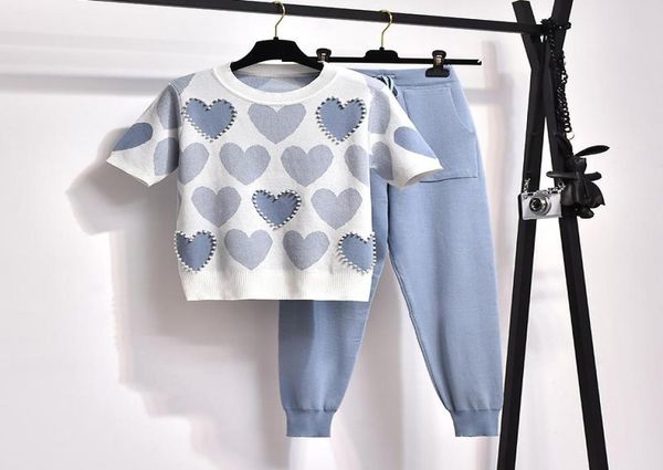 spring beading love printed 2 piece set women short sleeve knitted sweater female pants suit summer tracksuits clothing5981069, White
spring beading love printed 2 piece set women short sleeve knitted sweater female pants suit summer tracksuits clothing5981069, White
