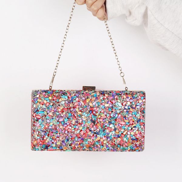 evening bags colorful stone shoulder bag chain for girls casual waterproof makeup bag pink gold bag for women fashion mini sweet handbag 230
evening bags colorful stone shoulder bag chain for girls casual waterproof makeup bag pink gold bag for women fashion mini sweet handbag 230