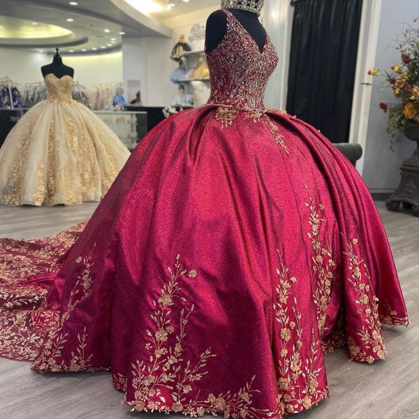 red v-neck beaded ball gown quinceanera dresses gold applique lace beads sweet 16 dress pageant gowns vestido de 15 anos, Blue;red
red v-neck beaded ball gown quinceanera dresses gold applique lace beads sweet 16 dress pageant gowns vestido de 15 anos, Blue;red