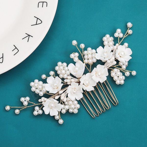 bridal flower hair comb pearl tiaras for women bead alloy hairpin fork wedding hair accessories queen crown jewelry girls gifts, Slivery;white
bridal flower hair comb pearl tiaras for women bead alloy hairpin fork wedding hair accessories queen crown jewelry girls gifts, Slivery;white