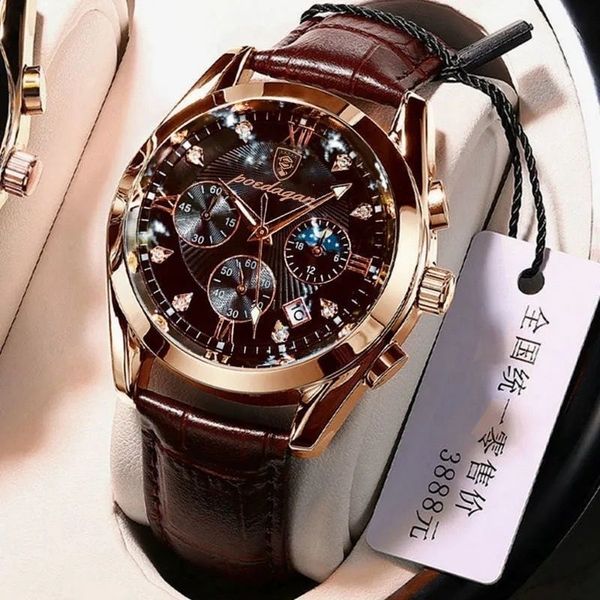 wristwatches poedagar men watch brand luxury waterproof luminous sport wristwatch quartz military genuine leather relogio masculino 230802, Slivery;brown
wristwatches poedagar men watch brand luxury waterproof luminous sport wristwatch quartz military genuine leather relogio masculino 230802, Slivery;brown