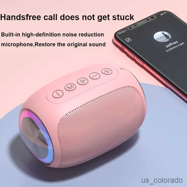 Image of Portable Speakers Pink Speaker Bluetooth Powerful Portable Bluetooth Speaker Box Outdoor Sound Box Waterproof 10W Bass Sound Support Card R230803