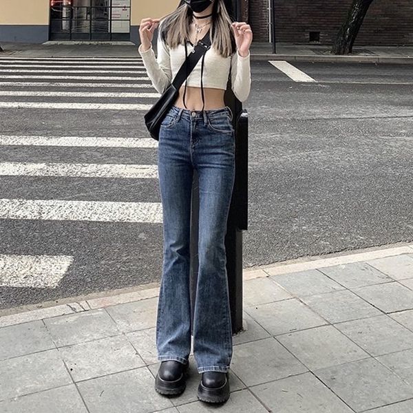 women's jeans high waist vintage trumpet female lady streetwear fashion elastic slim denim flare boot cut pants for women 230803, Blue
women's jeans high waist vintage trumpet female lady streetwear fashion elastic slim denim flare boot cut pants for women 230803, Blue