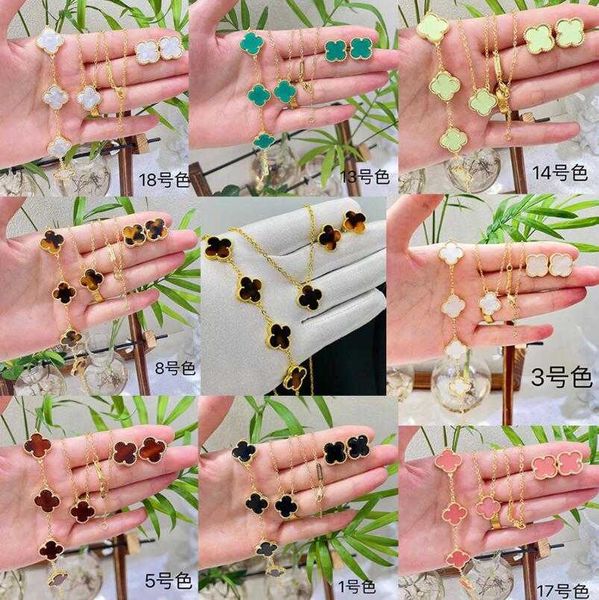 4 four leaf clover luxury designer jewelry sets diamond shell fashion brass copper women bracelet earrings necklace valentine's day bir, Black
4 four leaf clover luxury designer jewelry sets diamond shell fashion brass copper women bracelet earrings necklace valentine's day bir, Black