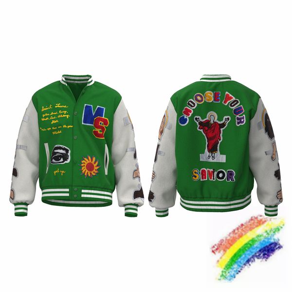 men's jackets 2023fw saint michael baseball men women jesus embroidered badge jacket coat 230803, Black;brown
men's jackets 2023fw saint michael baseball men women jesus embroidered badge jacket coat 230803, Black;brown