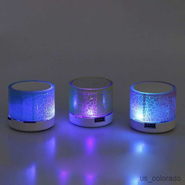 Image of Portable Speakers Mini Portable Car Dazzling Crack LED Lights Wireless Bluetooth Subwoofer Speaker Support Card USB For PC/Mobile R230803