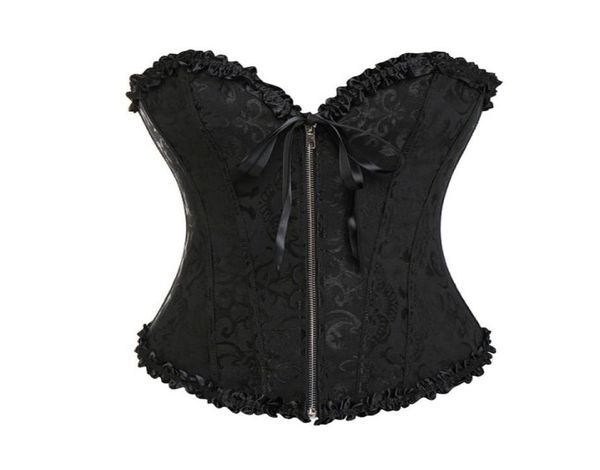 gothic brocade corset black with zipper front and lace back whole retail 81072514984, Black;white
gothic brocade corset black with zipper front and lace back whole retail 81072514984, Black;white