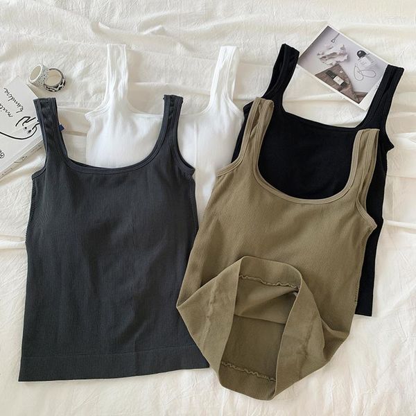 women's tanks heliar women summer cotton crop underwear padded bra spaghetti backless knitted tank slim sleeveless, White
women's tanks heliar women summer cotton crop underwear padded bra spaghetti backless knitted tank slim sleeveless, White