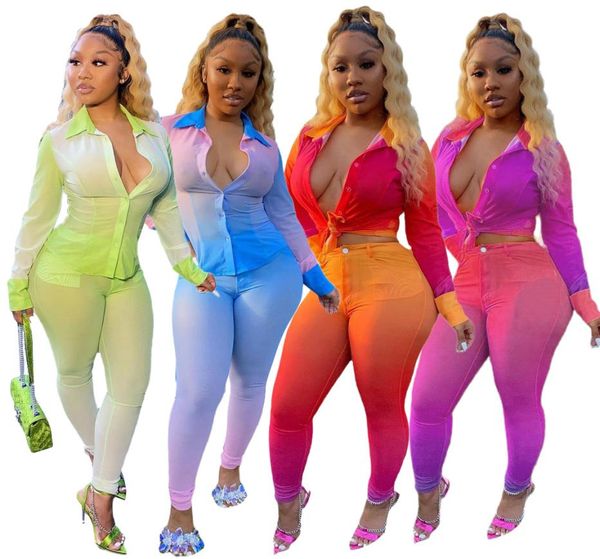 2021 womens two piece pants set 2 suits women casual worksuits botton slim shirts long pants femme clothes 209207, White
2021 womens two piece pants set 2 suits women casual worksuits botton slim shirts long pants femme clothes 209207, White