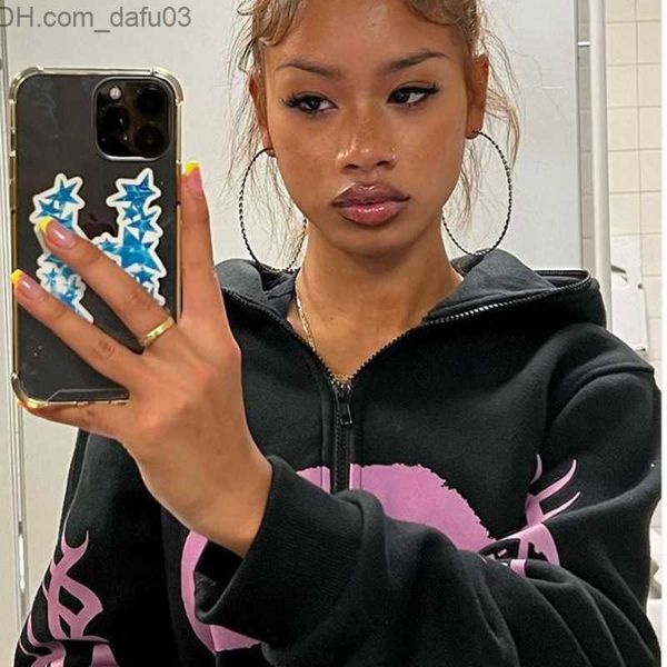 men's hoodies sweatshirts y2k anime print gothic hoodie men's zipper long sleeve street sweater coat 90s women's loose hoodie, Black
men's hoodies sweatshirts y2k anime print gothic hoodie men's zipper long sleeve street sweater coat 90s women's loose hoodie, Black