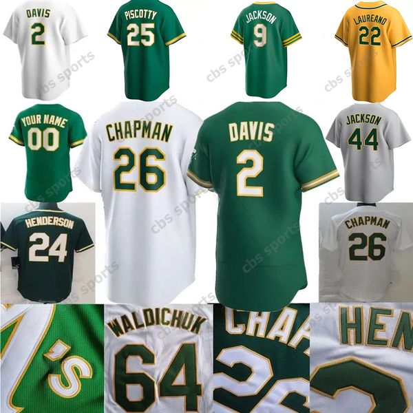 Image of 26 Chapman Baseball Jersey Rickey Henderson Matt Olson Reggie Jackson Sean Manaea Mike Fiers Khris Davis Eis Andrus Jesus Luzardo