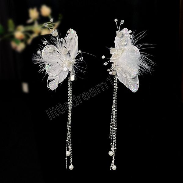 2pcs butterfly hairpins feather hair clips for women pearl tassel headpiece wedding bride hair jewelry princess tiaras bijoux, Slivery;golden
2pcs butterfly hairpins feather hair clips for women pearl tassel headpiece wedding bride hair jewelry princess tiaras bijoux, Slivery;golden
