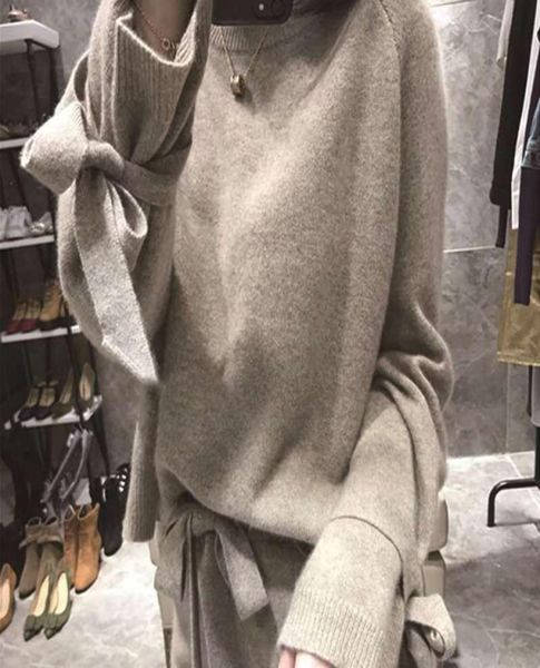 women039s tracksuits winter cashmere knitted two piece set bow long sleeve pullover sweater elastic wiast pants 6028207, Gray
women039s tracksuits winter cashmere knitted two piece set bow long sleeve pullover sweater elastic wiast pants 6028207, Gray