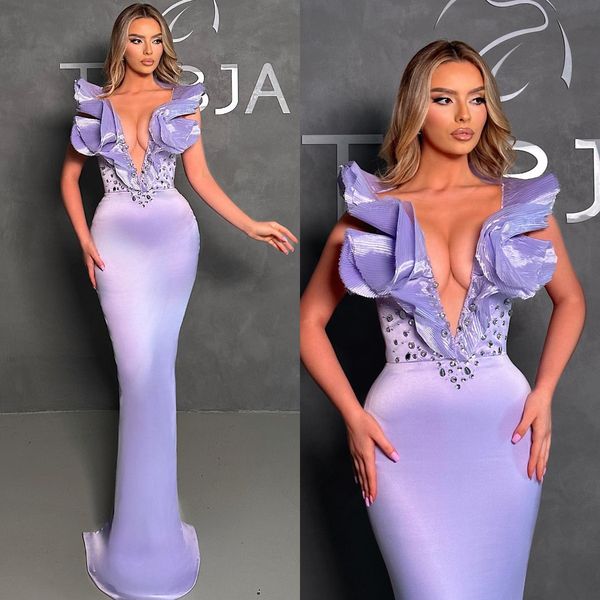 elegant lavender mermaid evening dresses ruffle v neck beads formal party prom dress long dresses for special occasion, Black;red
elegant lavender mermaid evening dresses ruffle v neck beads formal party prom dress long dresses for special occasion, Black;red