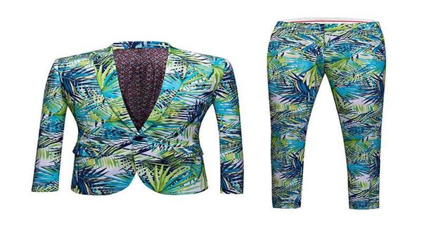 green leaf print one button suit men slim fit groom stylish suits with pants mens party stage terno masculino6864308, White;black
green leaf print one button suit men slim fit groom stylish suits with pants mens party stage terno masculino6864308, White;black