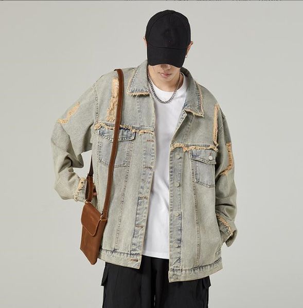 cotton jeans jacket men oversized vintage streetwear button down denim coat blue large size m-3xl, Black;brown
cotton jeans jacket men oversized vintage streetwear button down denim coat blue large size m-3xl, Black;brown
