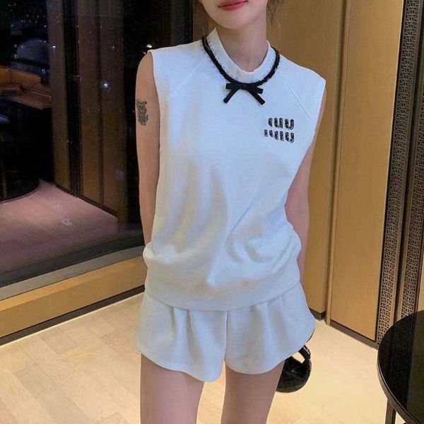 home summer new style beaded sequin bowtie sleeveless shorts casual set women's fashion two piece set, White
home summer new style beaded sequin bowtie sleeveless shorts casual set women's fashion two piece set, White