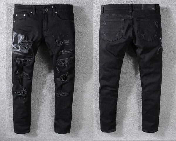 2020 new men039s design snake jeans skinny ripped destroyed stretch slim fit hop hop pants with holes embroidered jeans size 283945354, Blue
2020 new men039s design snake jeans skinny ripped destroyed stretch slim fit hop hop pants with holes embroidered jeans size 283945354, Blue