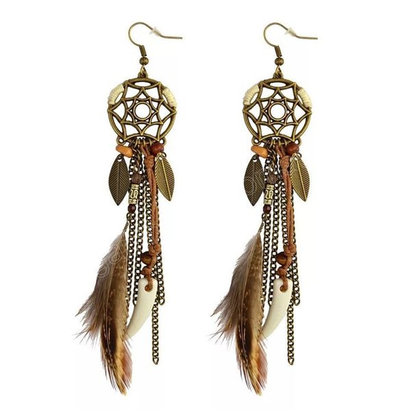 vintage ethnic long tassel feather earrings for women round dream catcher braided leaves drop earrings jhumka jewelry, Silver
vintage ethnic long tassel feather earrings for women round dream catcher braided leaves drop earrings jhumka jewelry, Silver