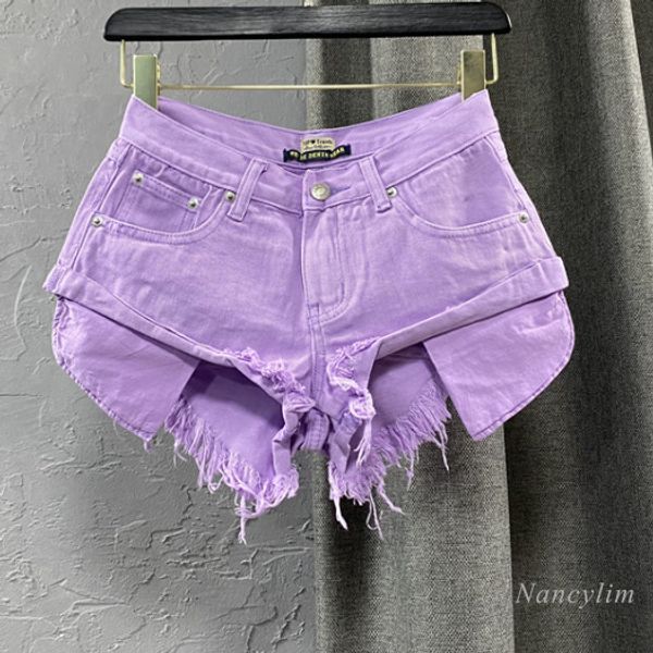 women's shorts low waist denim shorts women's summer ripped tassel raw hem wide legs short purple pink green 230802, White;black
women's shorts low waist denim shorts women's summer ripped tassel raw hem wide legs short purple pink green 230802, White;black
