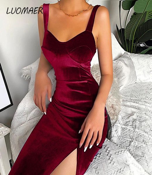 2020 velvet sleeveless spaghetti strap kneelength bodycon dress split skinny solid soft backless elegant party dress1914032, Black;gray
2020 velvet sleeveless spaghetti strap kneelength bodycon dress split skinny solid soft backless elegant party dress1914032, Black;gray