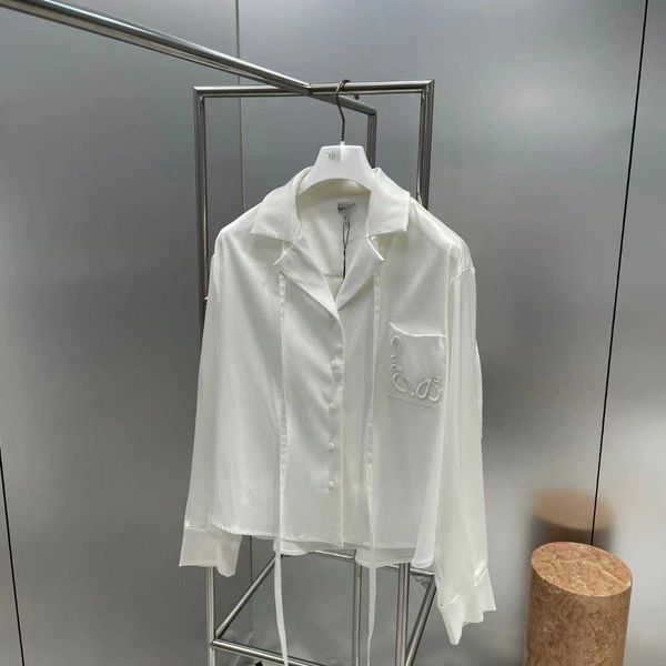 early autumn new royal sister style v-neck embroidery ribbon casual fashion shirt slim lapel shirt, White
early autumn new royal sister style v-neck embroidery ribbon casual fashion shirt slim lapel shirt, White