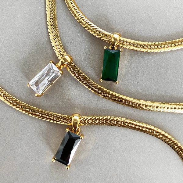 pendant necklaces vinagte squares crystal necklace for women cz gold color stainless steel choker snake chain on neck jewelry 230802, Silver
pendant necklaces vinagte squares crystal necklace for women cz gold color stainless steel choker snake chain on neck jewelry 230802, Silver