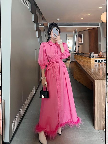 Casual Dresses 2023 Spring&summer Dress for Women Design Sense Niche Stitching Furry Tassel French Style Shirt Slimming, Pink
Casual Dresses 2023 Spring&summer Dress for Women Design Sense Niche Stitching Furry Tassel French Style Shirt Slimming, Pink