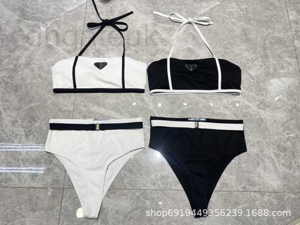 women's swimwear designer summer new triangle punctuation color blocking design split sling swimsuit bd5f, White;black
women's swimwear designer summer new triangle punctuation color blocking design split sling swimsuit bd5f, White;black