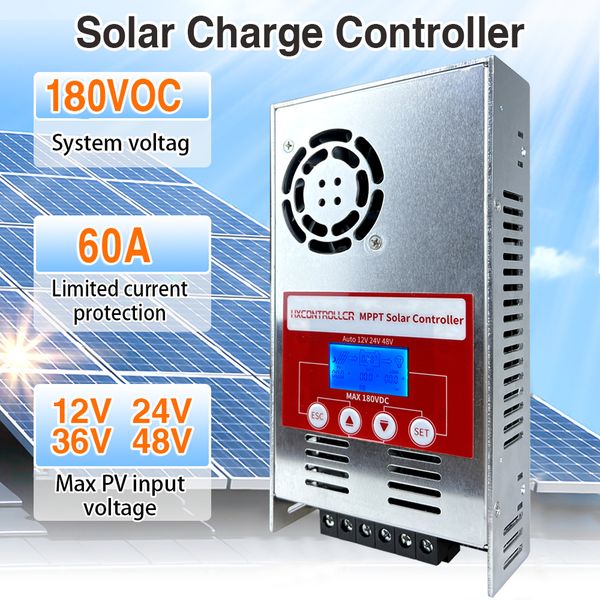 mppt 60a 12v 24v 36v 48v solar charge controller 180 vdc battery regulator solar panel controller for all battery
mppt 60a 12v 24v 36v 48v solar charge controller 180 vdc battery regulator solar panel controller for all battery