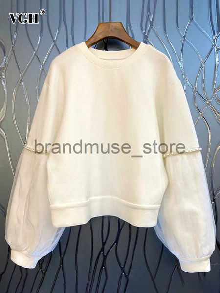 womens hoodies sweatshirts vgh patchwork pearls solid pullover hoodied for women round neck lantern sleeve loose spliced mesh hoodieds femal, Black
womens hoodies sweatshirts vgh patchwork pearls solid pullover hoodied for women round neck lantern sleeve loose spliced mesh hoodieds femal, Black