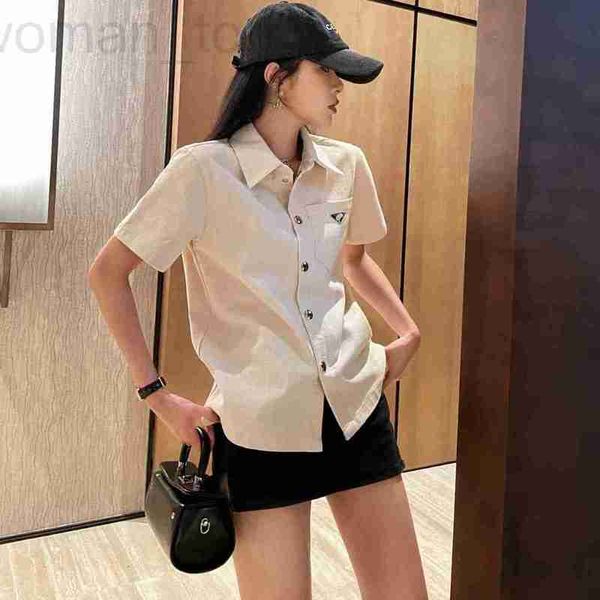 women's t-shirt designer p family 23 summer new letter triangle polo shirt short sleeve t-shirt casual loose everyday versatile piece 2, White
women's t-shirt designer p family 23 summer new letter triangle polo shirt short sleeve t-shirt casual loose everyday versatile piece 2, White