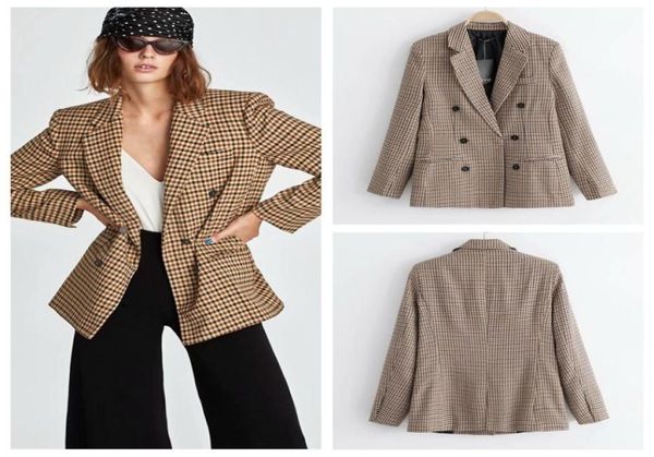 women039s suits blazers vintage double breasted houndstooth plaid print casual slim blazer ladies fashion business outwear su7859595, White;black
women039s suits blazers vintage double breasted houndstooth plaid print casual slim blazer ladies fashion business outwear su7859595, White;black