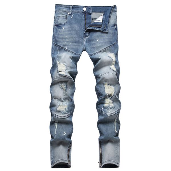 designer mens jeans pants ripped high street fashion brand pantalones vaquero para hombre motorcycle embroidery trendy long hip hop star plu, Blue
designer mens jeans pants ripped high street fashion brand pantalones vaquero para hombre motorcycle embroidery trendy long hip hop star plu, Blue