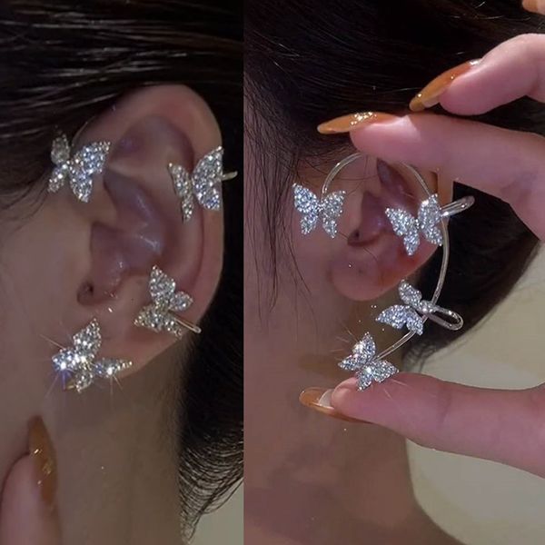 ear cuff gold silver color metal butterfly clips without piercing for women sparkling zircon clip earrings wedding jewelry 230802
ear cuff gold silver color metal butterfly clips without piercing for women sparkling zircon clip earrings wedding jewelry 230802