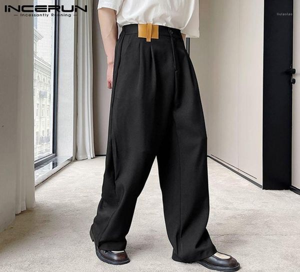 men039s pants incerun 2022 fashion men patchwork joggers pockets button casual wide leg straight trousers baggy pantalones homb3092304, Black
men039s pants incerun 2022 fashion men patchwork joggers pockets button casual wide leg straight trousers baggy pantalones homb3092304, Black