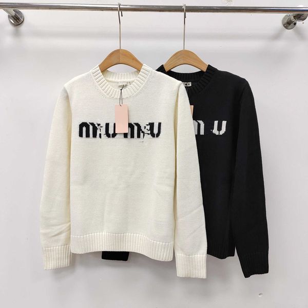 women's 23ss women's round neck sweater autumn and winter new letter pullover long sleeve knitwear, White;black
women's 23ss women's round neck sweater autumn and winter new letter pullover long sleeve knitwear, White;black