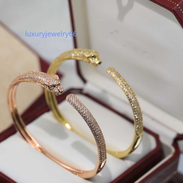 luxury love bangle bracelet designer 18k gold plated crystal double pather open bangle for women jewelry, Black
luxury love bangle bracelet designer 18k gold plated crystal double pather open bangle for women jewelry, Black