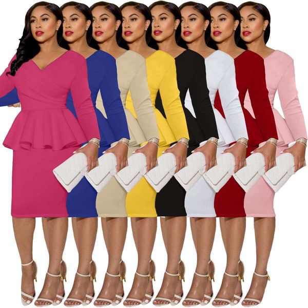 womens wear autumn and winter long sleeves ol v collar back zipper butt pack dress, Black;gray
womens wear autumn and winter long sleeves ol v collar back zipper butt pack dress, Black;gray